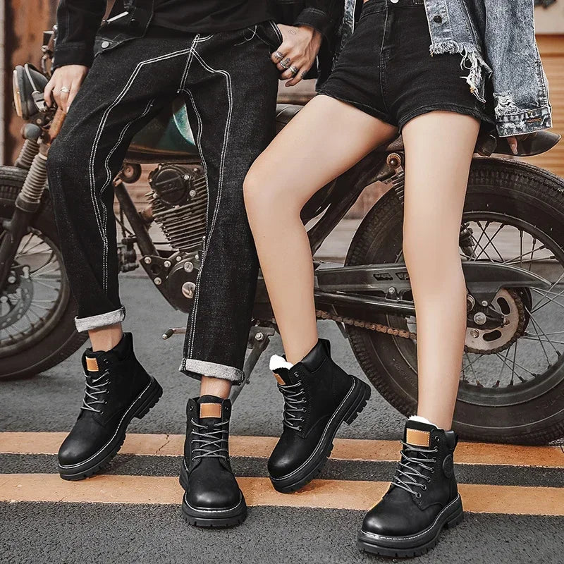High-Quality Men’s & Women’s Lace-Up Leather High Top Boots
